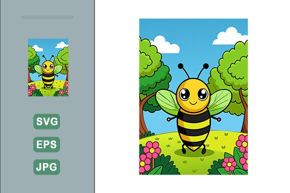 Download Bee Vector Landscape Background - Bee vector Collection