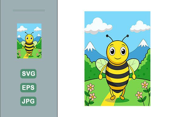 Download Bee Vector Landscape Background - Bee vector Collection