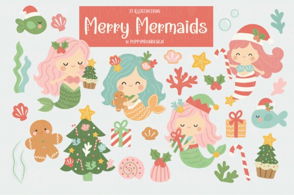 Download Merry `mermaids Clipart Set - Merry Collection