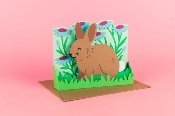 Download Bunny with Flowers Box Card - Premium Bundle
