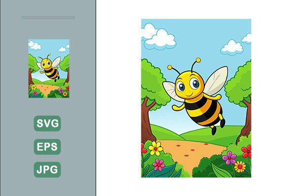 Download Bee Vector Landscape Background - Bee vector Collection