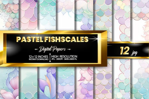Download Pastel Fishscales Digital Papers - Fishscales Collection