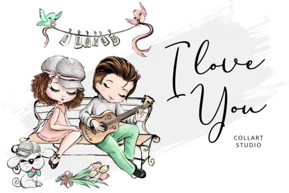 Download Cute Valentine Illustrations, Love - Illustration Collection