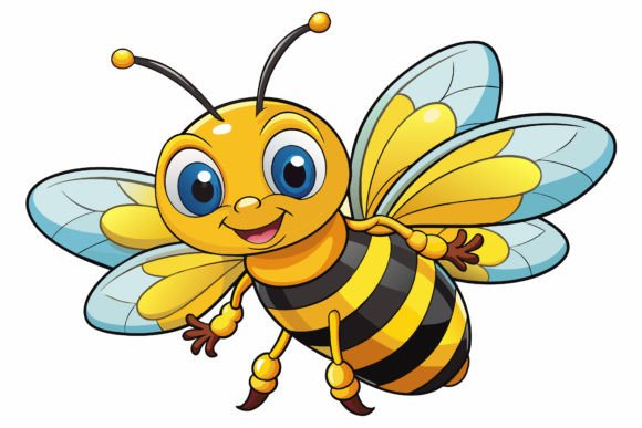 Download A Cute Smiling Bee Vector Illustration - Bee vector Collection
