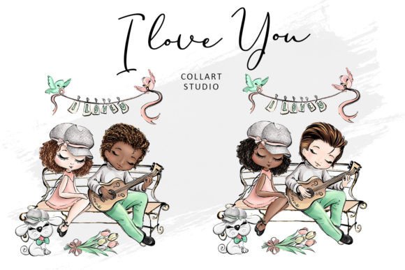 Download Cute Valentine Illustrations, Love - Illustration Collection