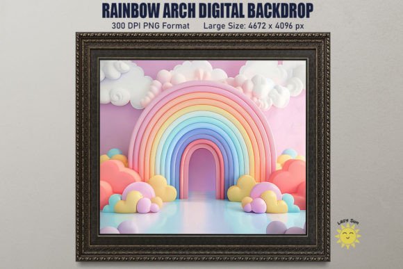 Download Colorful Rainbow Arch Digital Backdrop - Backdrop Collection