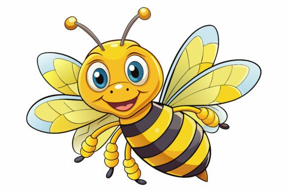 Download A Cute Smiling Bee Vector Illustration - Bee vector Collection