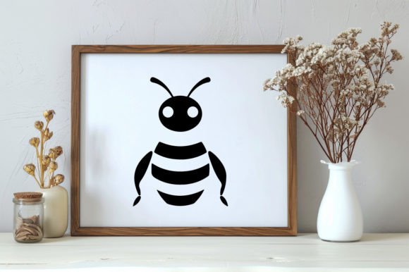 Download A Black Silhouette of a Bee Vector Art - Bee vector Collection