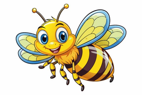 Download A Cute Smiling Bee Vector Illustration - Bee vector Collection