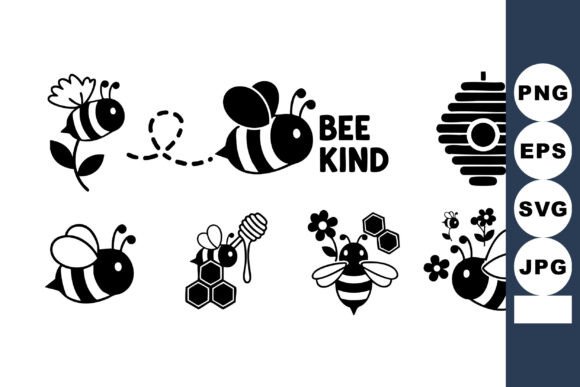 Download Bee Illustrations with Honeycomb Hive Fl - Illustration Collection