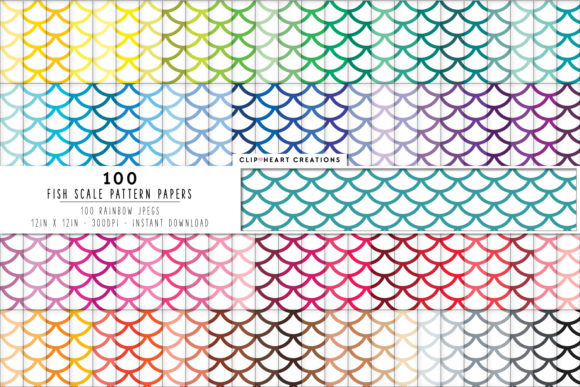 Download 100 Fish Scales Pattern Paper - Premium Bundle
