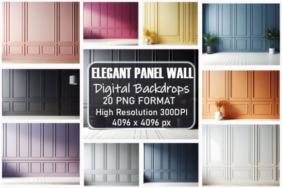 Download Elegant Panel Wall Digital Backdrop - Backdrop Collection