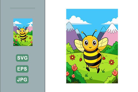 Download Bee Vector Landscape Background - Bee vector Collection