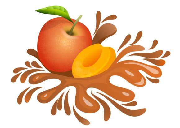 Download Illustration with Peach and Chocolate - Illustration Collection