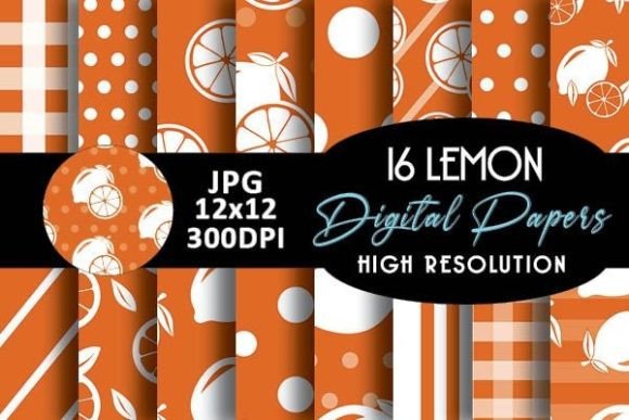 Download Orange Lemon Digital Papers Patterns - Lemon digital papers Collection