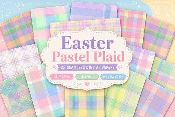 Download Easter Pastel Plaid Digital Paper Bundle - Premium Bundle