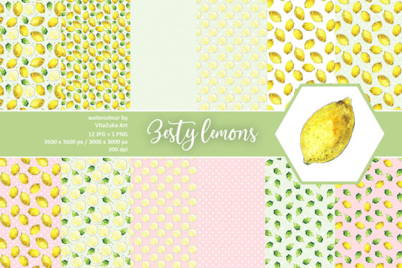 Download Watercolor Lemon Digital Papers - Lemon digital papers Collection